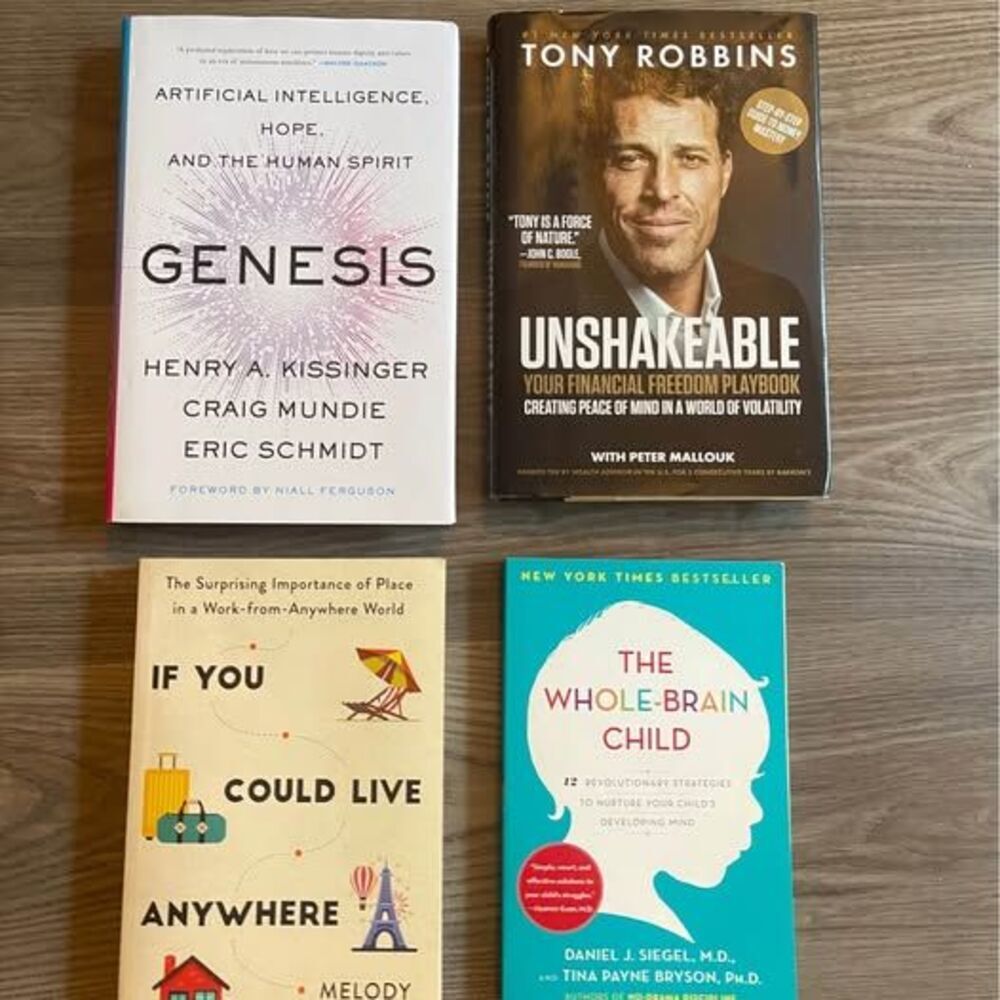 Growth Book Bundle of 4 | Tony Robbins, Daniel Siegel, Genesis, Melody Warnick